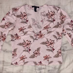 Bell Sleeve Crop Top - Floral